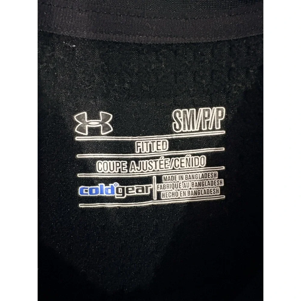 Under Armour Base Layer 3.0 Shirt Mens SMALL Black Coldgear Fitted Waffle‎ Grid